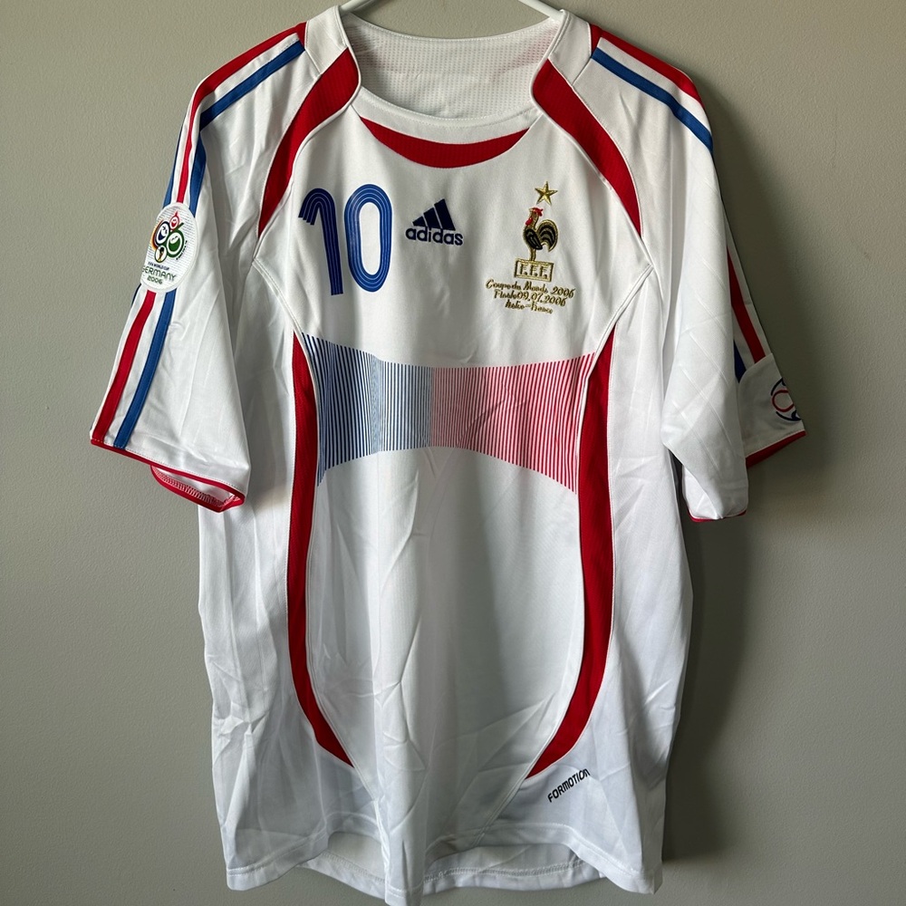 Zinedine Zidane France World Cup 2006 Final New Men’s White Soccer Jersey - L